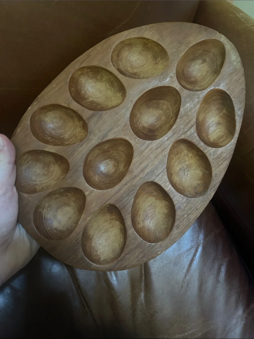 Wooden Egg Display Tray - Natural Brown